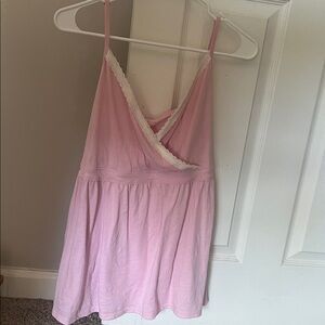 Hollister Pink Babydoll with Lace Trim
